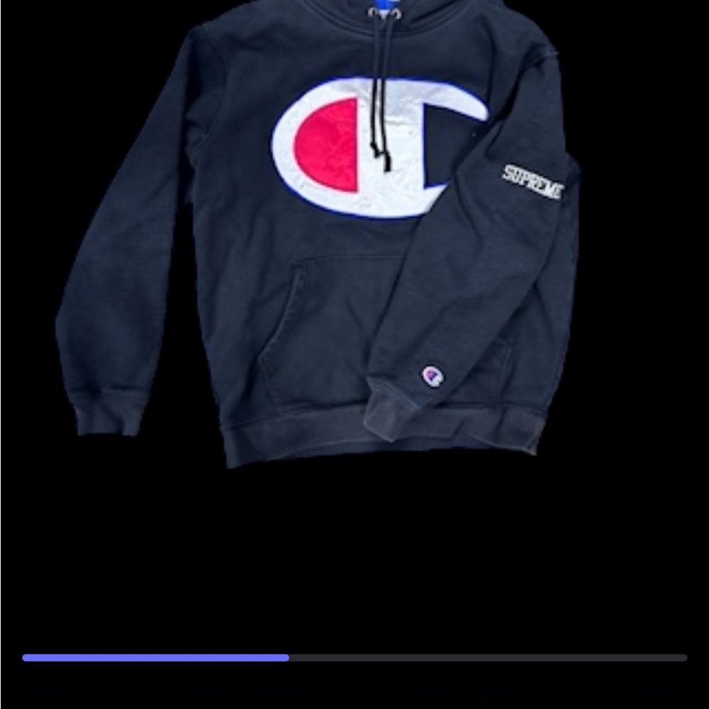Champion x Supreme Black Hoodie